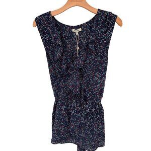 Max Studio Womens Navy Sleeveless wrap blouse Top size XL ruffle new $78